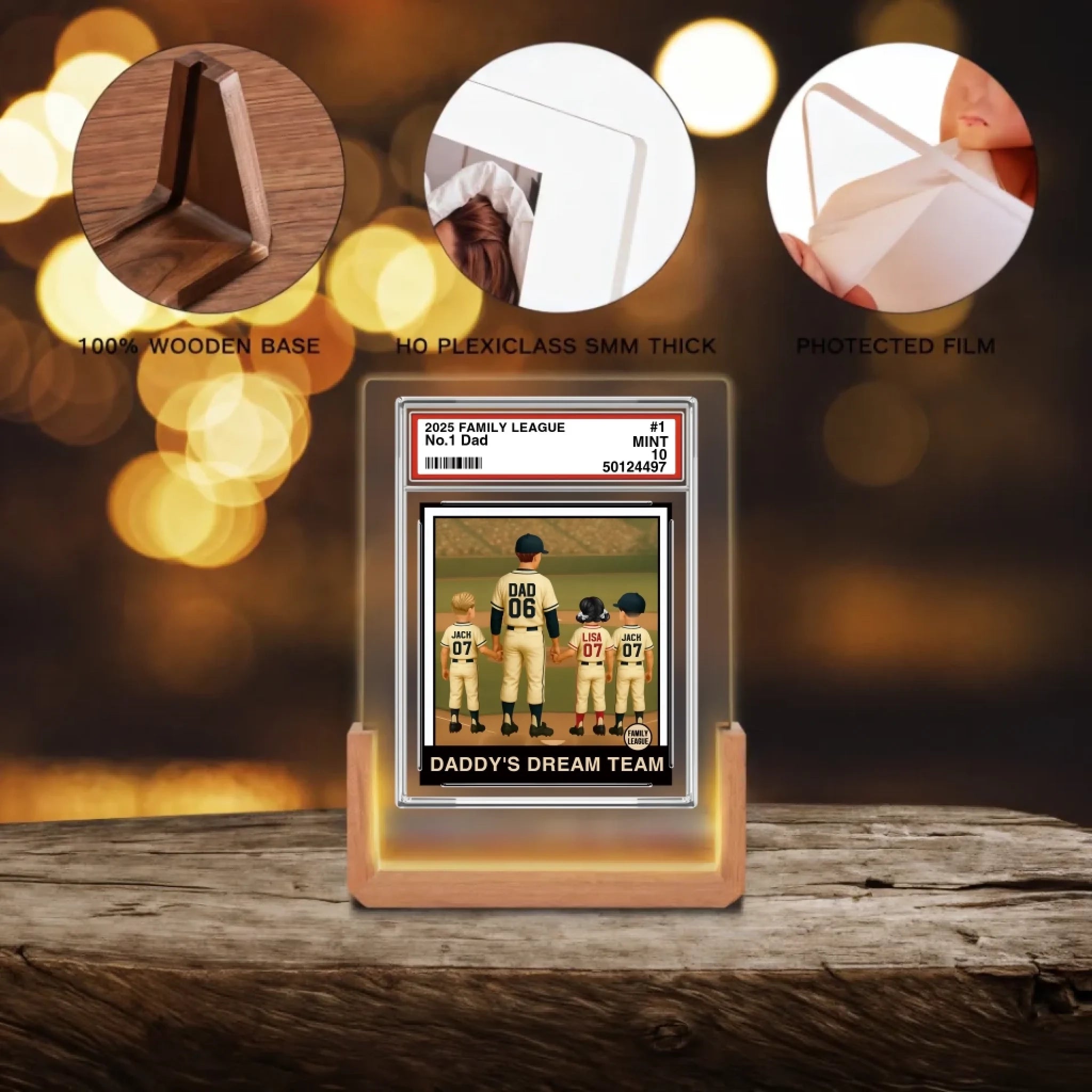 personalized custom gift for dad with clear acrylic finish