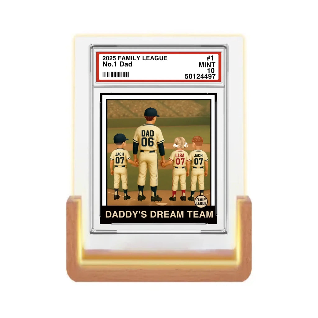 fathers day surprise custom gift for dad inspired by baseball no 1 dad grandpa man kids trading card style personalized