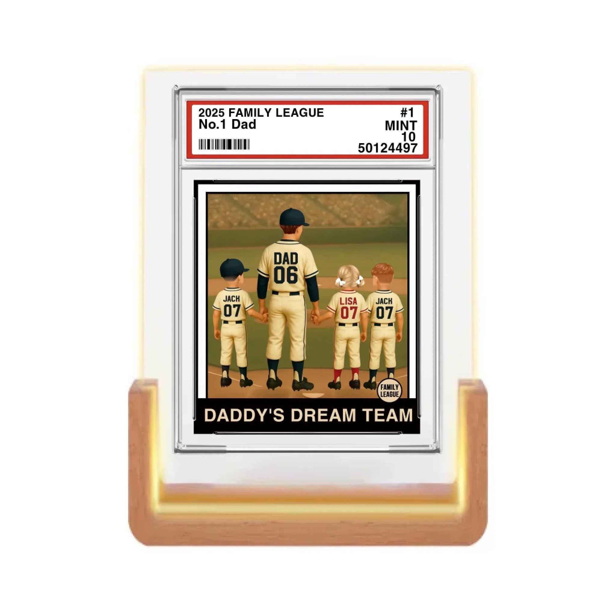 fathers day surprise custom gift for dad inspired by baseball no 1 dad grandpa man kids trading card style personalized