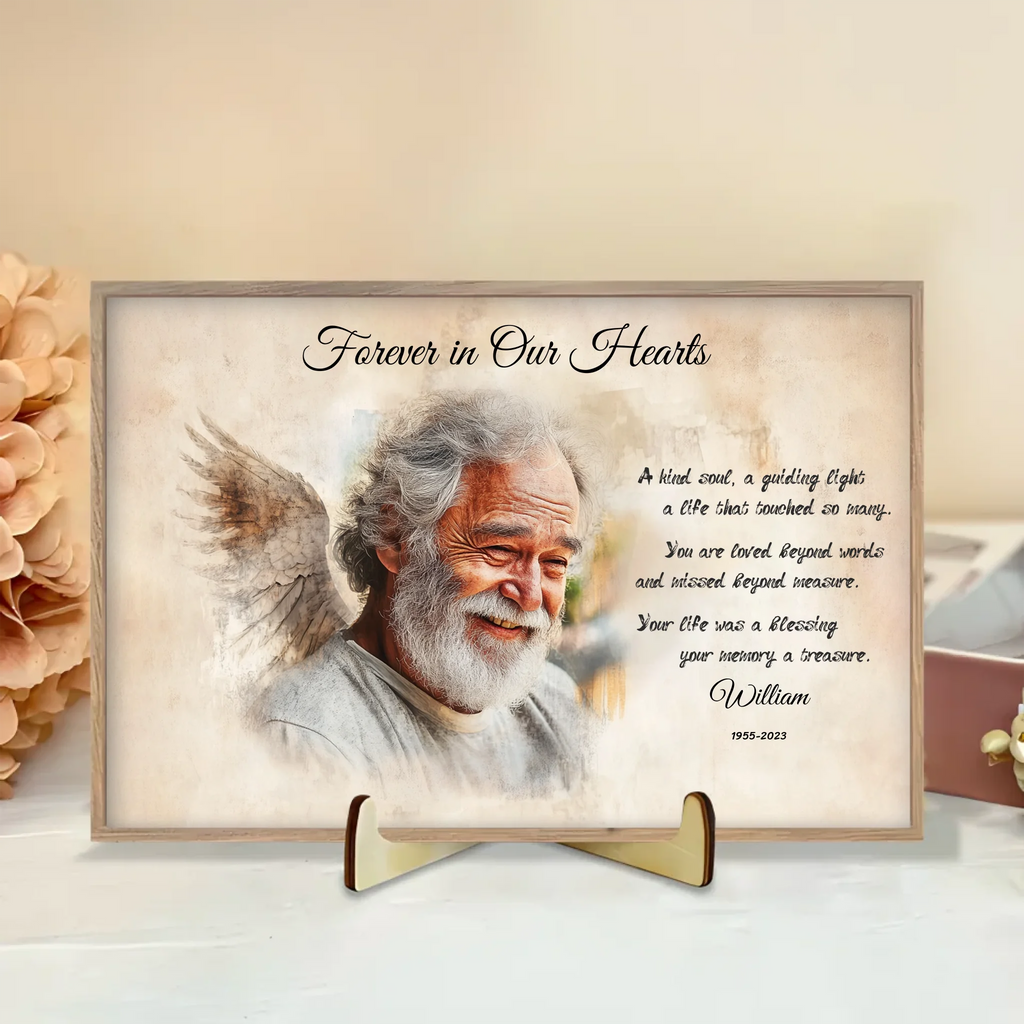 plaque personalized photo wooden style display keepsake