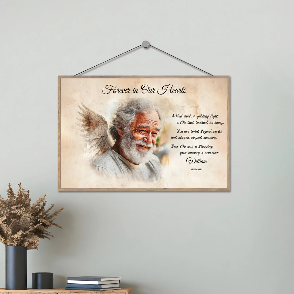 personalized photo plaque heart motif photo tribute