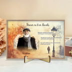 personalized photo plaque heart motif home remembrance table