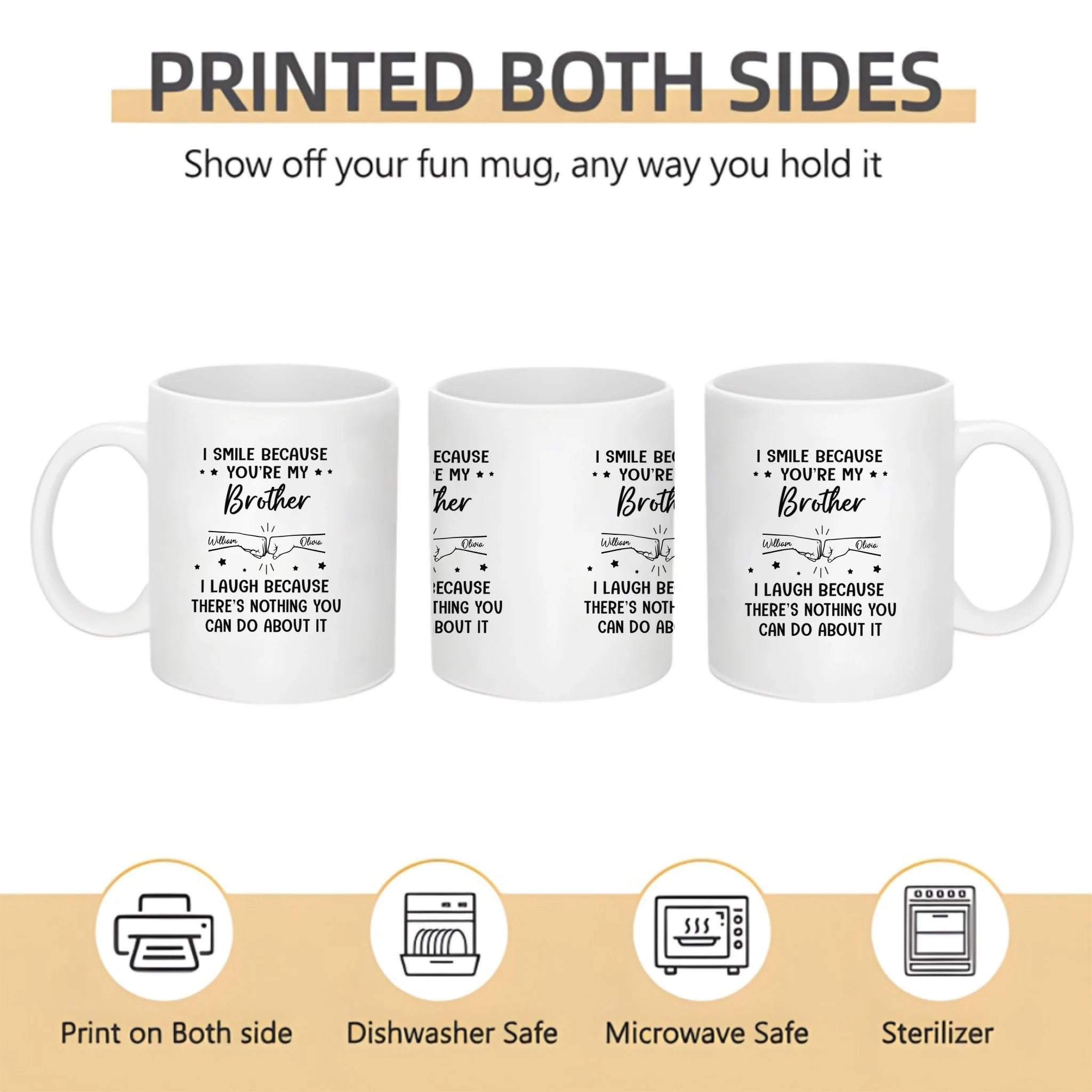deep blue because brother black mug personalized design ceramic