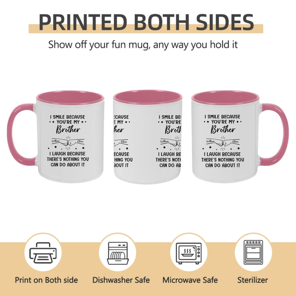personalized design because brother black mug gift for brother