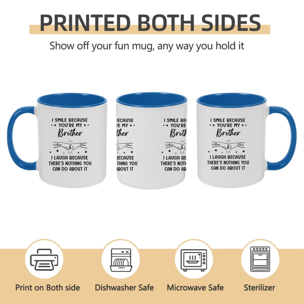 because brother black mug personalized design