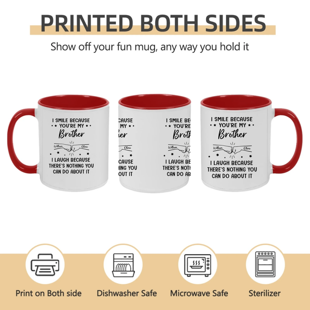 ceramic because brother black mug personalized design gift for brother