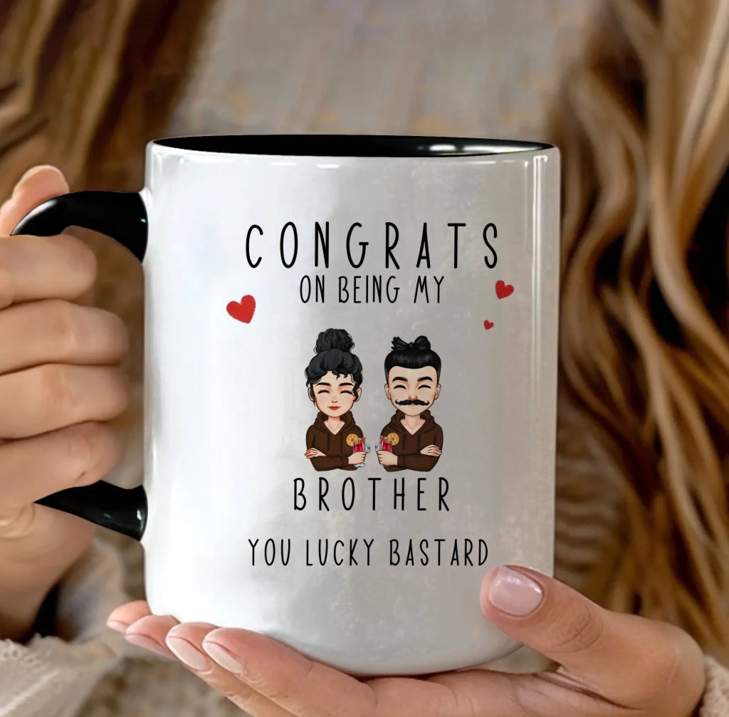 black congrats being brother mug personalized design ceramic