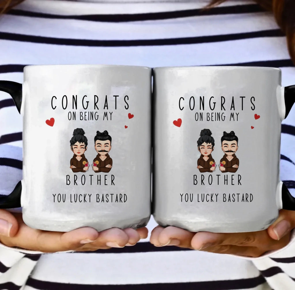 red congrats being brother mug personalized design ceramic