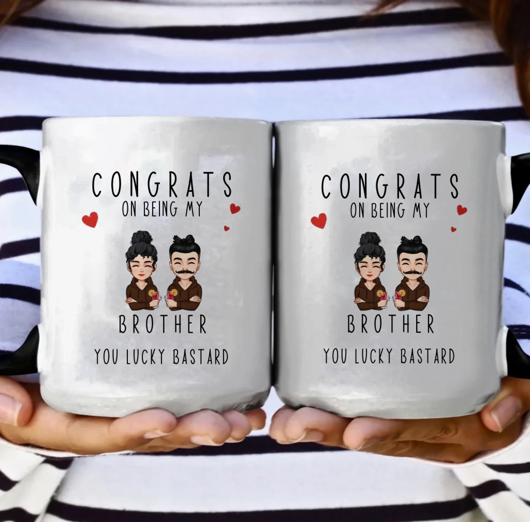 red congrats being brother mug personalized design ceramic