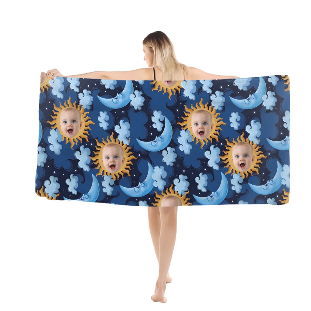 custom photo beach towel gift for daughter detail view