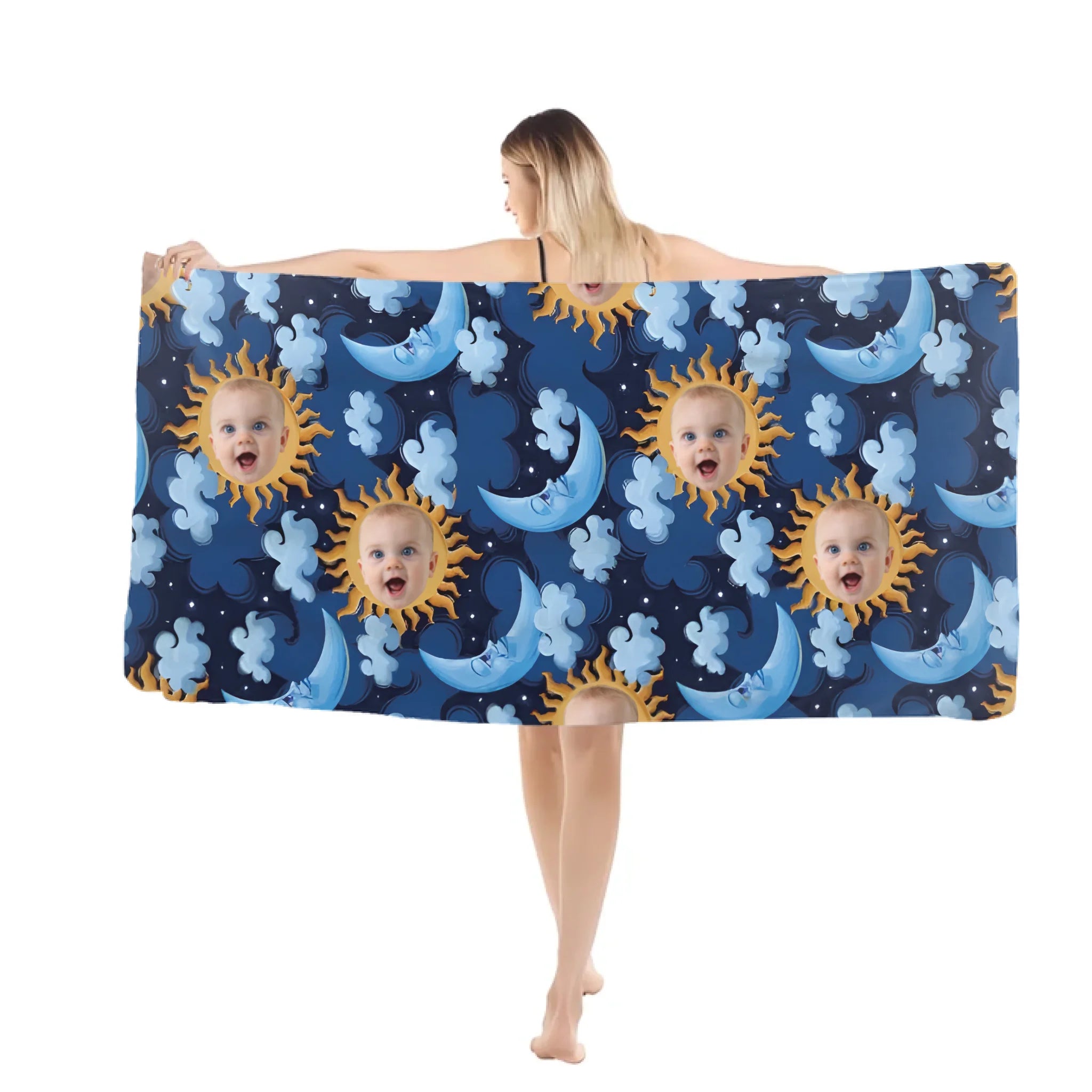 custom photo beach towel gift for daughter detail view