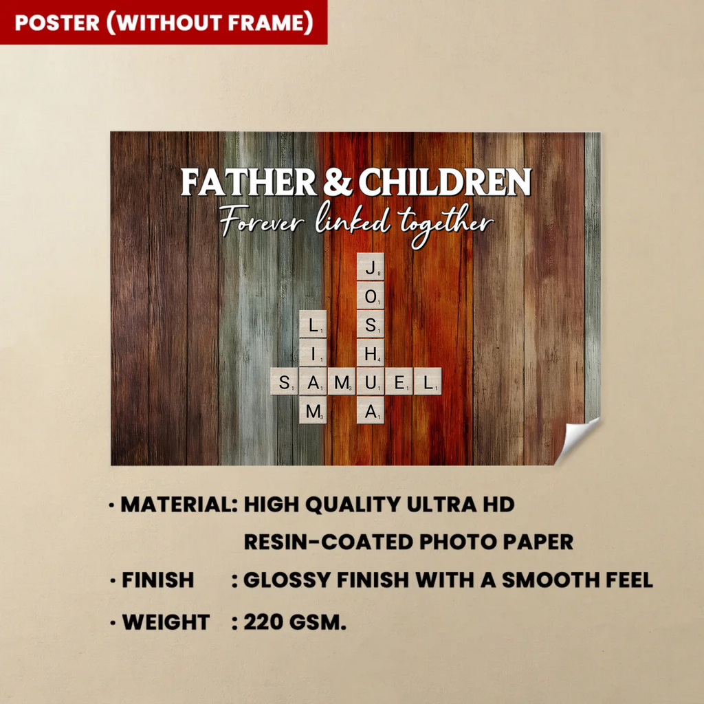 fathers day surprise custom gift for dad inspired by father daughters sons forever linked together crossword puzzle art photo