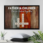 father daughters sons forever linked together crossword puzzle art custom gift for dad personalized gift photo