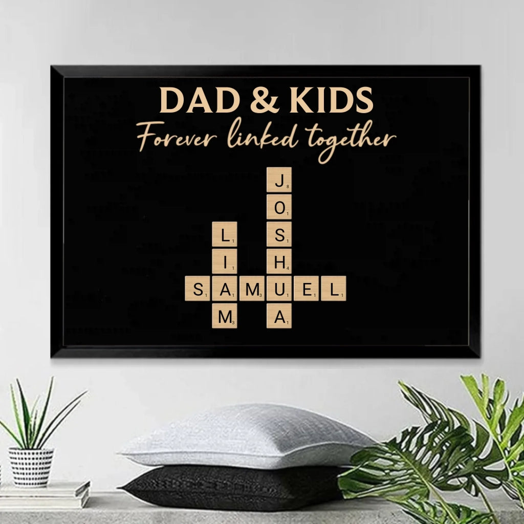 fathers day surprise custom gift for dad inspired by father daughters sons forever linked together crossword puzzle art