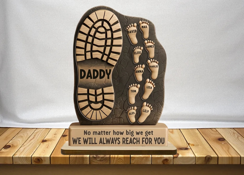 fathers day surprise custom gift for dad inspired by your footsteps led our way