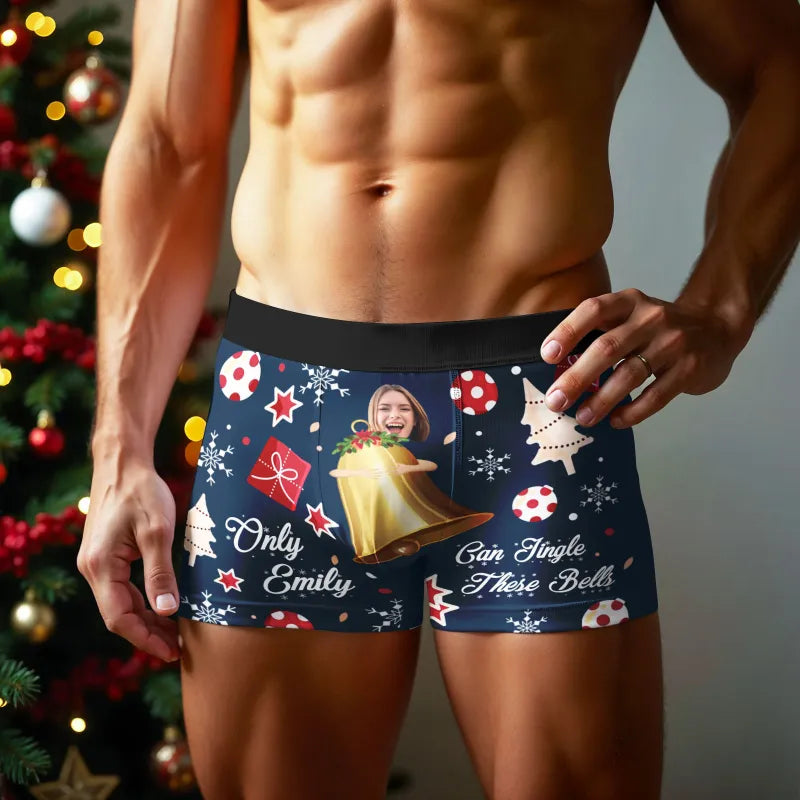Personalized Face Boxer Only Can Jingle These Bells without Custom Belt Text Men Underwear Christmas Gift Personalized Photo Valentines Gift