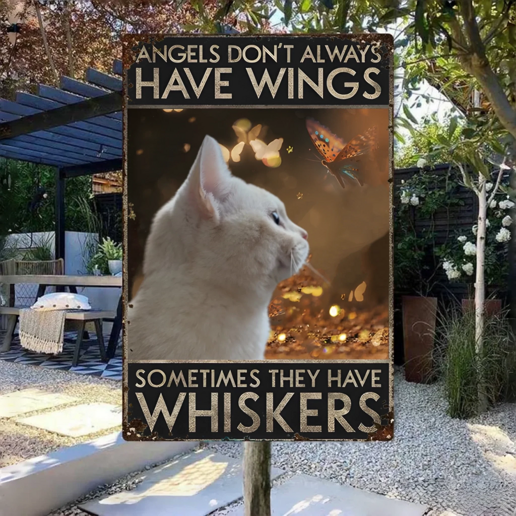 Metal Wall Plaque Personalized Design Cat Memorial Gifts for Home or Garden Display Metal Sign Aluminum