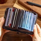 Personalized Leather Wallet with 18 Card Slots Card Holder Wallet Birthday Gift for Him