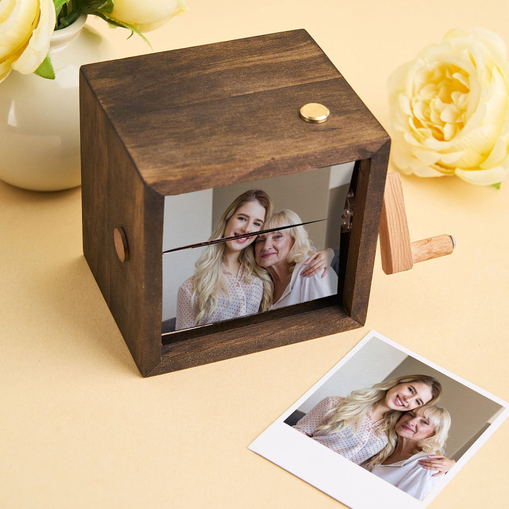 Custom 16 Photos Music Flipbook Frame Animation Machine Detachable Photos Mechanical Hand-cranked Photo Album