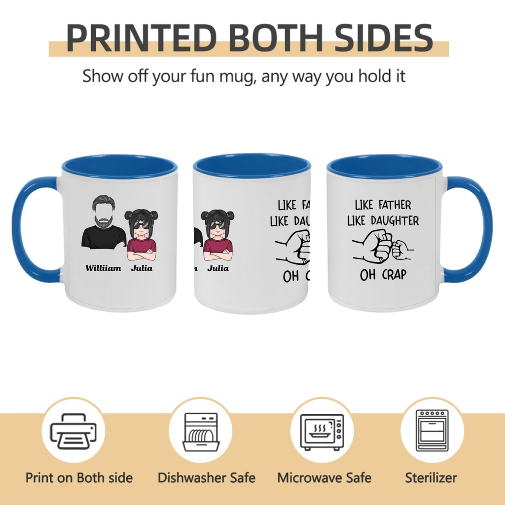 fathers day surprise mug for dad inspired by oh crap fist bump duo photo
