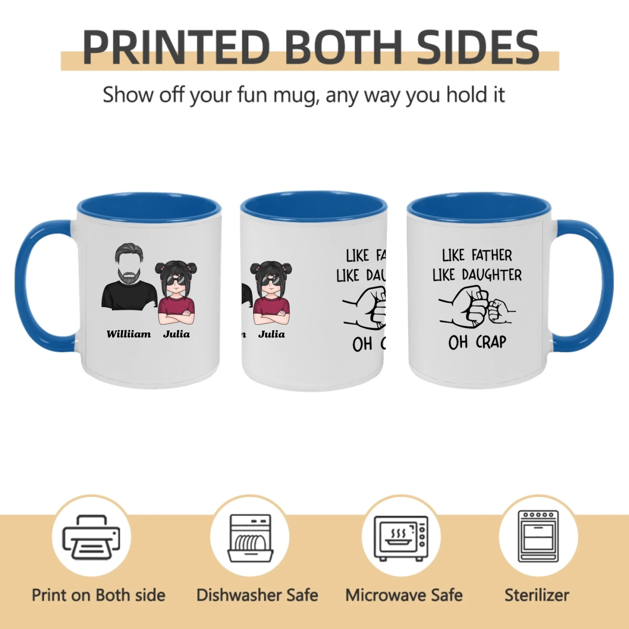 fathers day surprise mug for dad inspired by oh crap fist bump duo photo