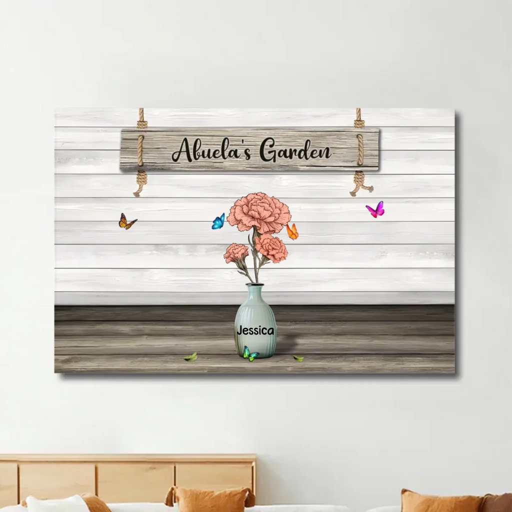 poster personalized birth flowers family keepsake for grandma