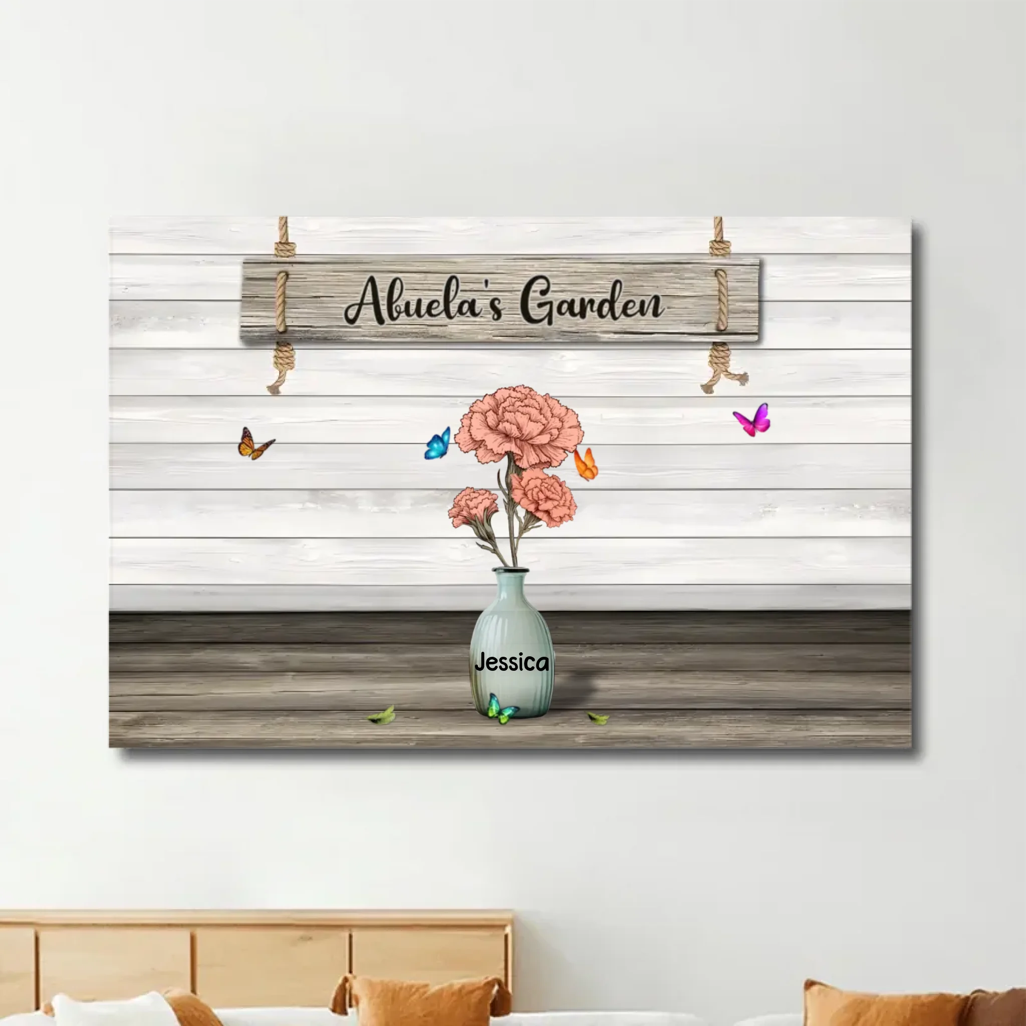 poster personalized birth flowers family keepsake for grandma