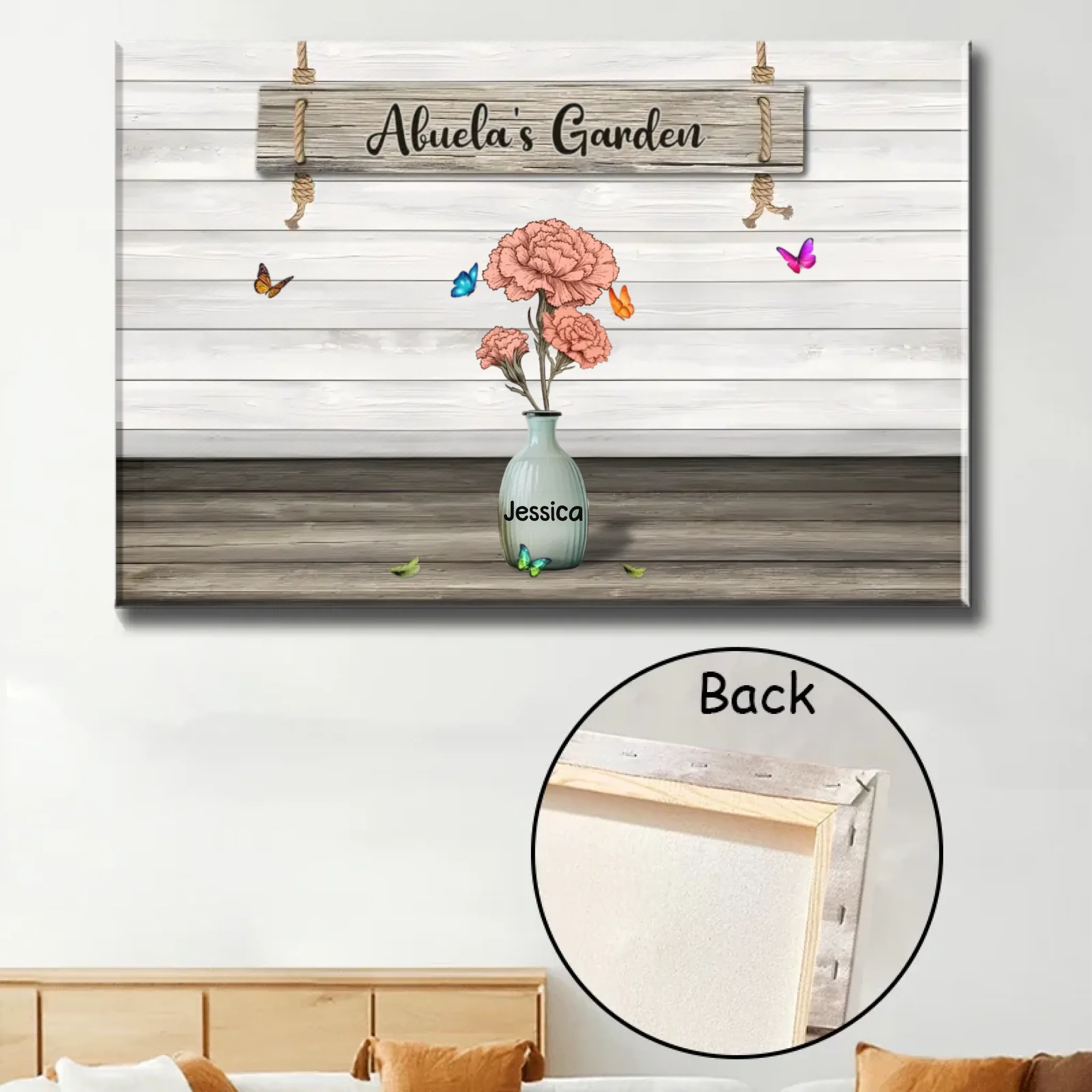 poster made for grandmas heart personalized birth flowers meaningful wall art