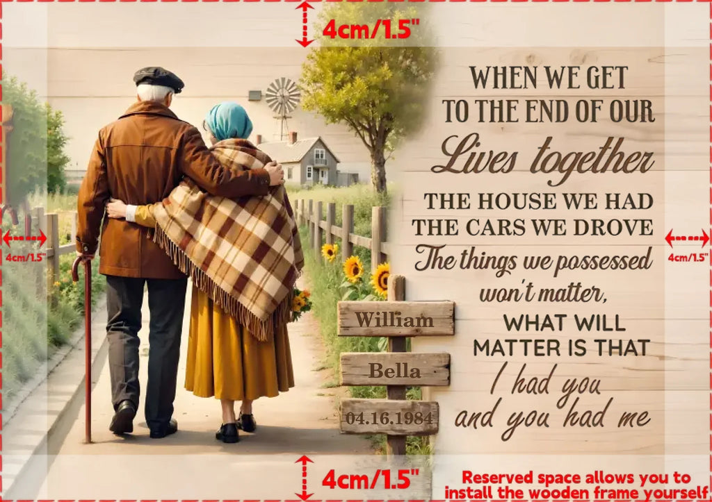 at the end of our lives poster personalized gift for grandparents