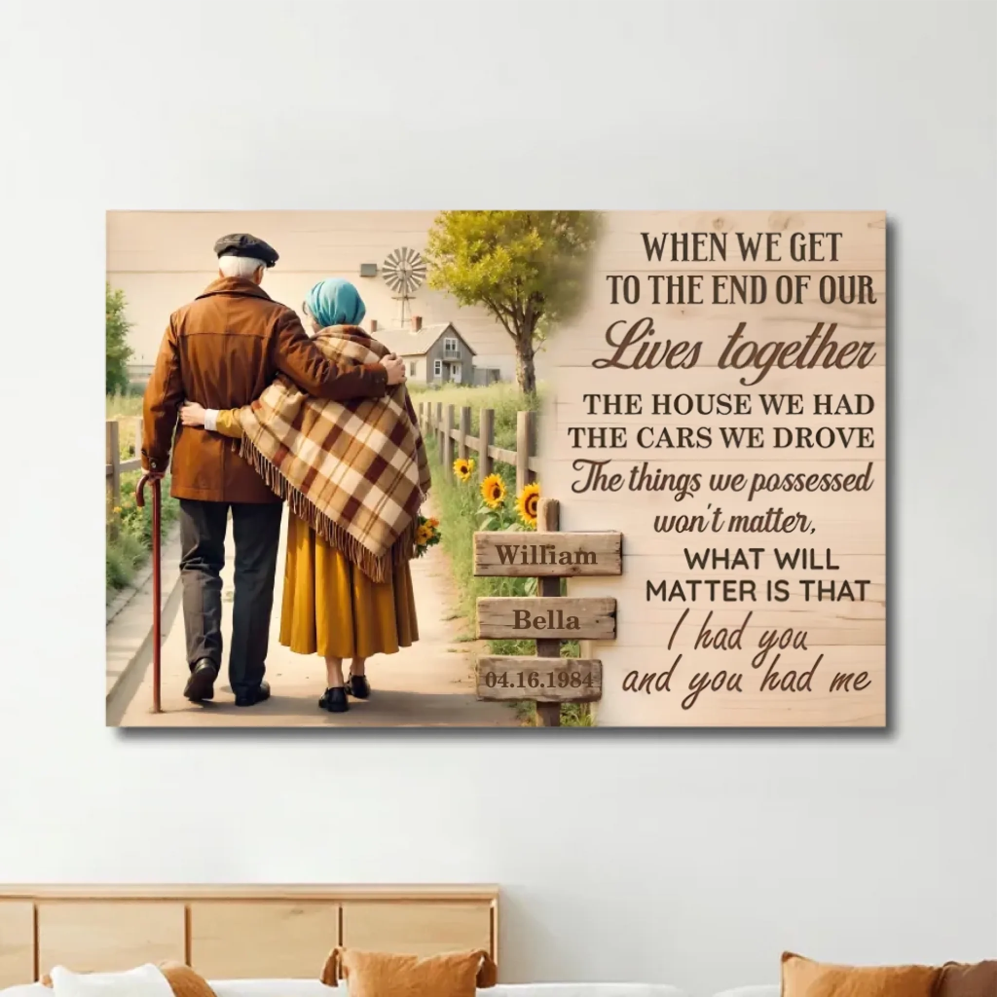 at the end of our lives poster personalized design anniversary gift for grandparents