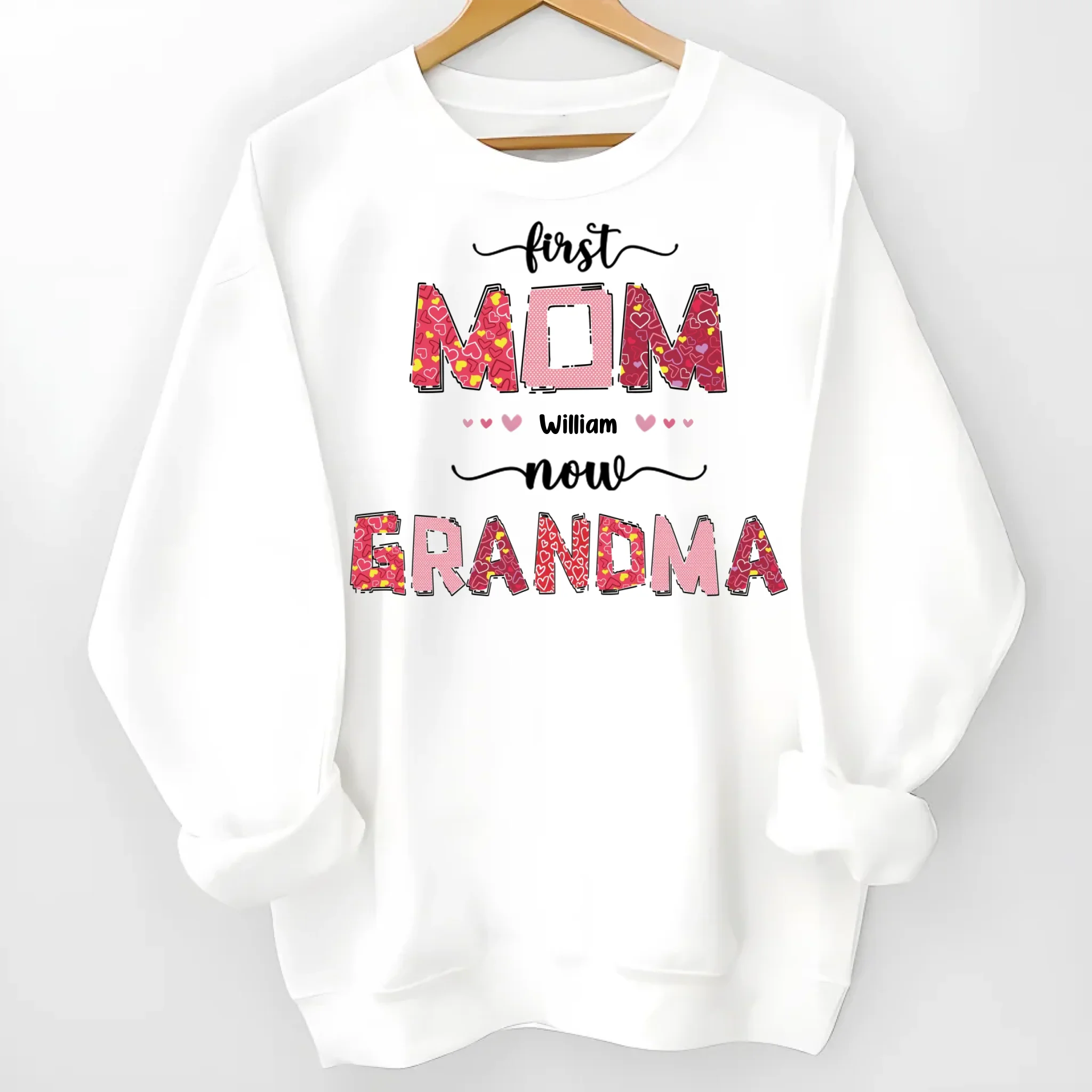 keepsake shirt hoodie or sweatshirt featuring first mom now grandma unique family wear