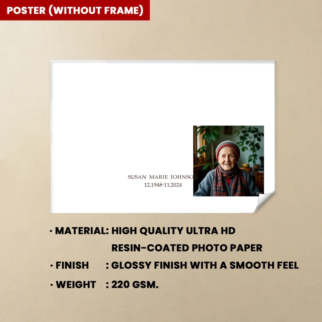 wall art canvas personalized photo with name wall art keepsake poster and canvas memorial keepsake