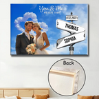 Personalized Crossroads Street Sign Poster with Names and Date romantic wall decor Names and Date for Couple Home Decor