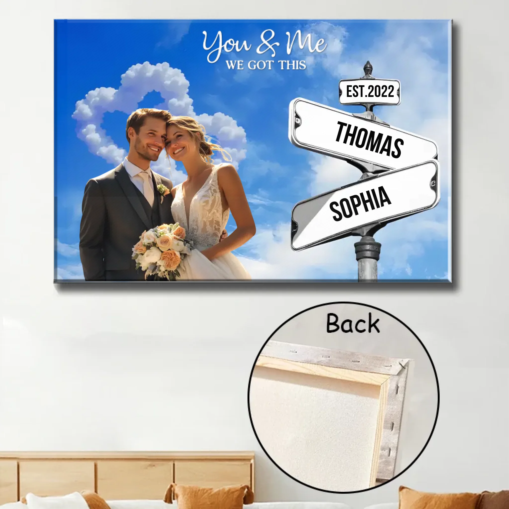 Personalized Crossroads Street Sign Poster with Names and Date romantic wall decor Names and Date for Couple Home Decor