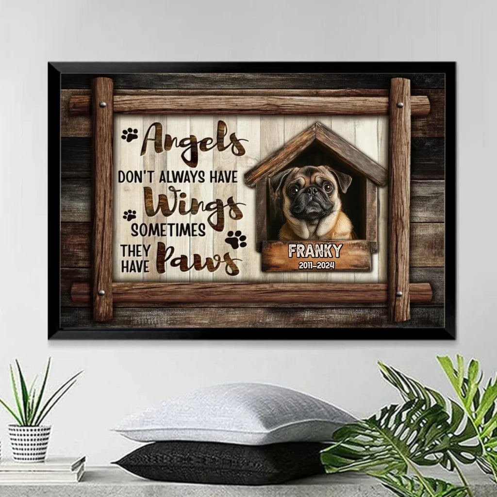 Poster Without Frame Canvas Sympathy Gift for Loss of Dog Personalized Wall Art