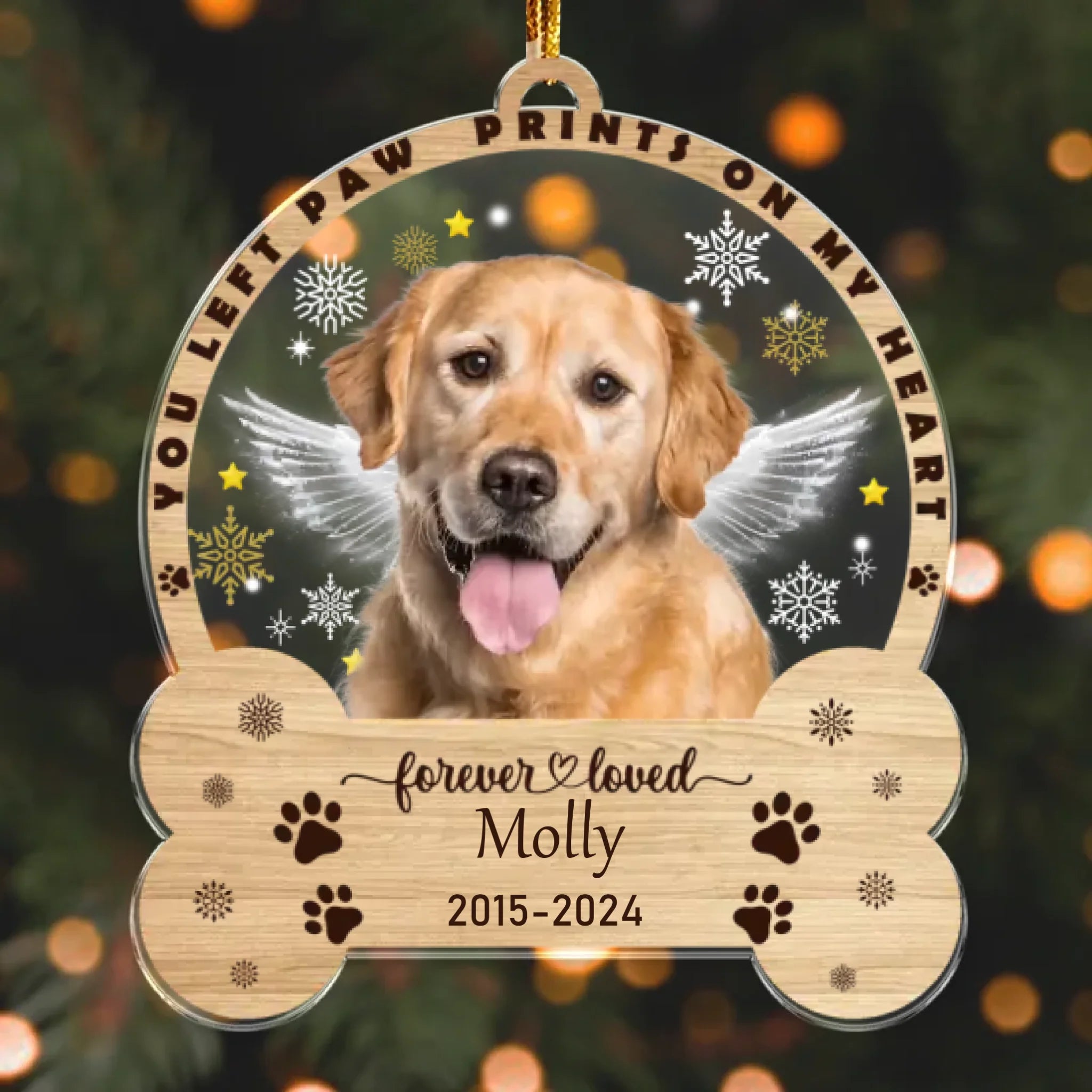 Photo Ornament Meaningful Keepsake Detail Personalized Photo Christmas Sympathy Gift for Loss of Dog