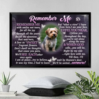 Poster Without Frame Personalized Dog Tribute Wall Art Remember Me Dog Memorial Canvas Loss of Gift for Home Display