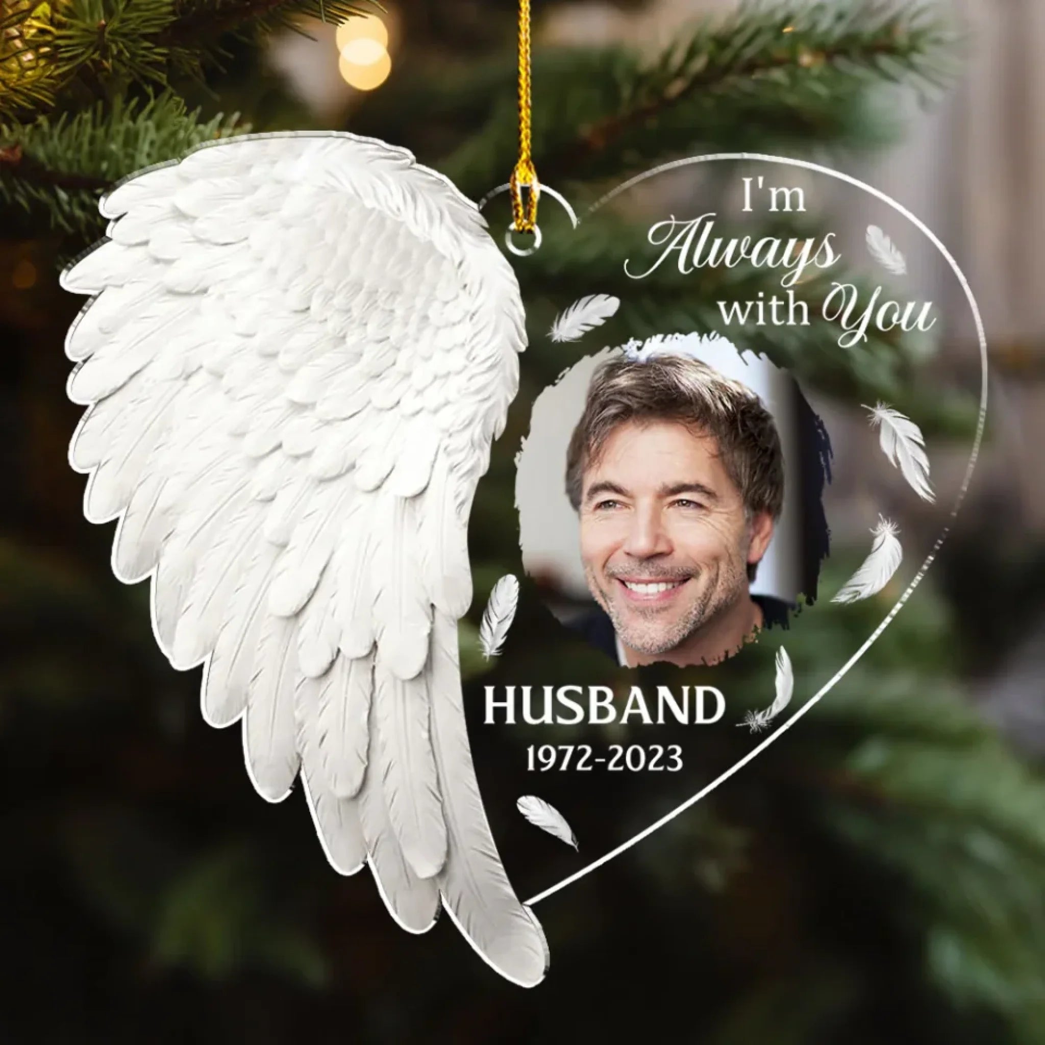 ornament acrylic personalized photo with name photo tribute
