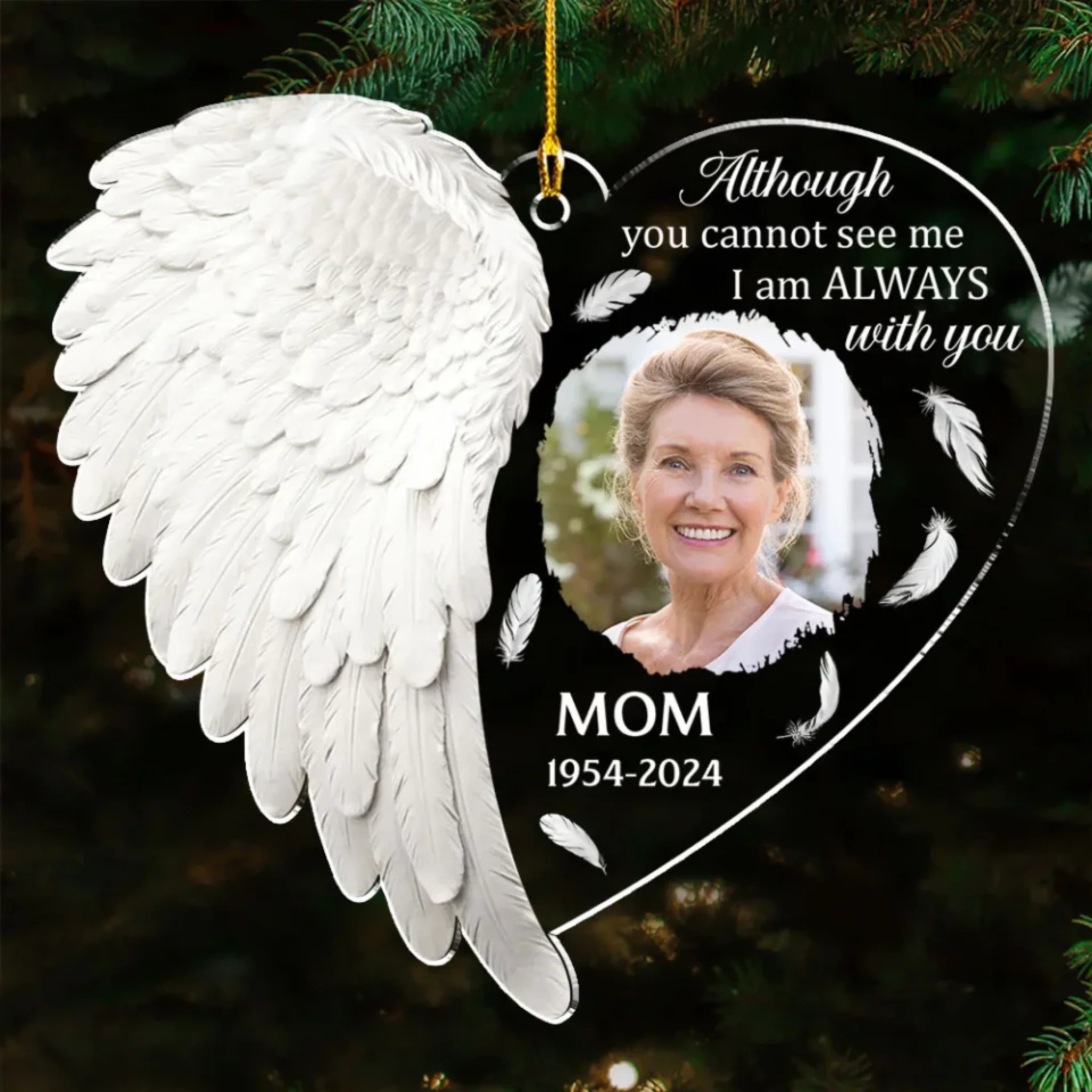 personalized photo with name ornament acrylic memorial keepsake