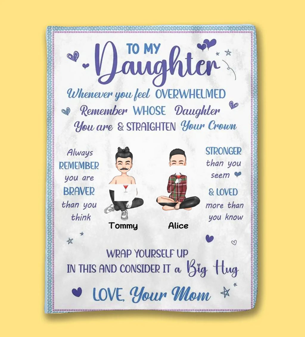 blanket gift for daughter personalized cozy nights close up