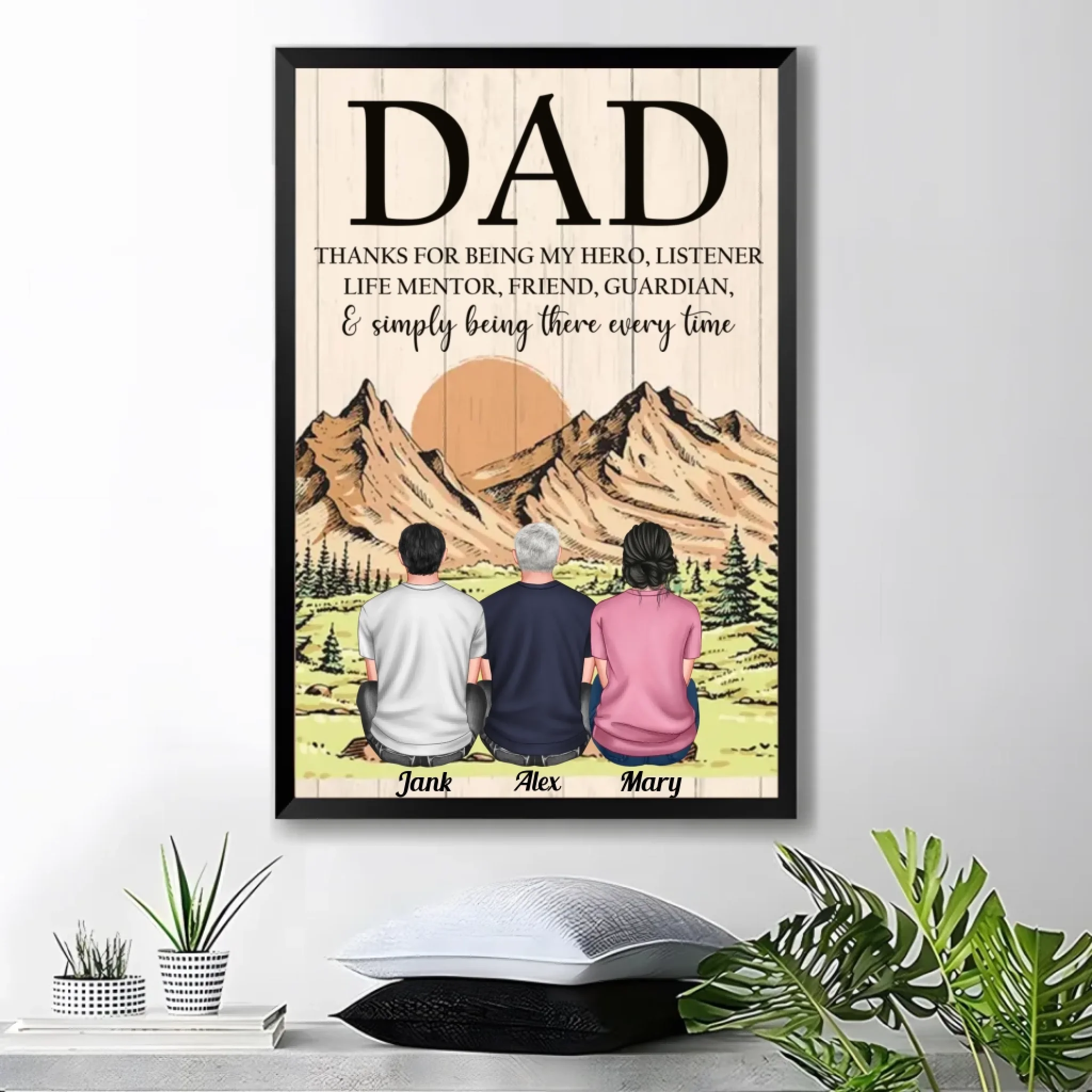 thanks for being our hero custom gift for dad personalized gift