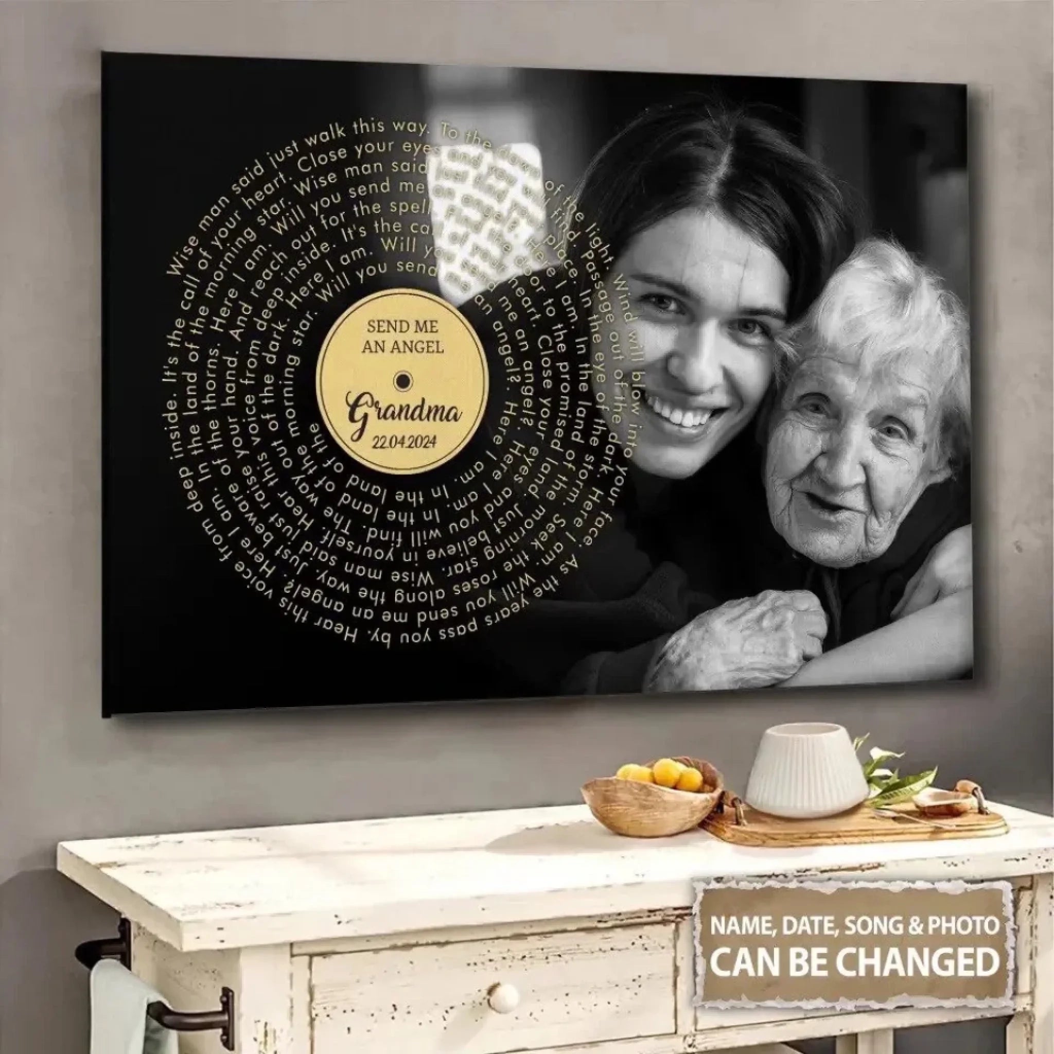 personalized lyrics and name angel canvas wooden wall art keepsake poster and canvas