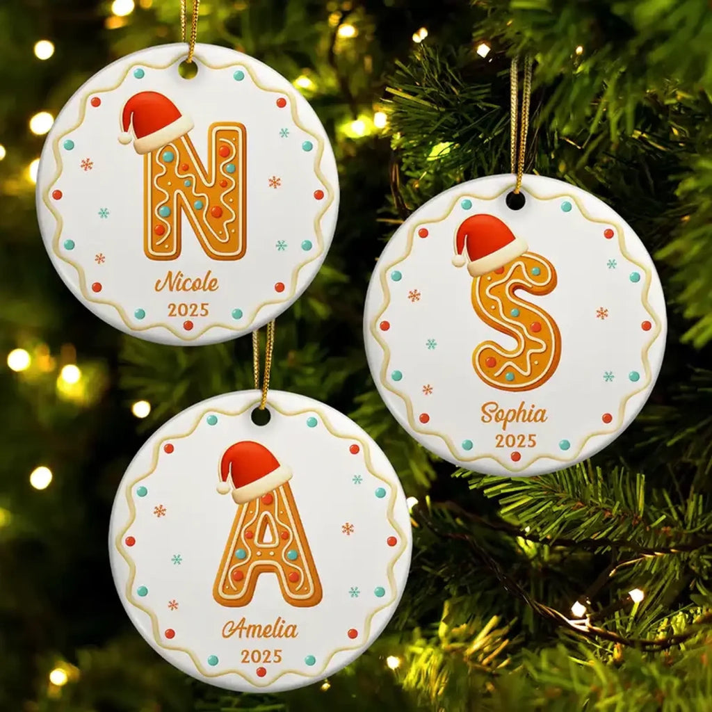 GingerbreadLettersWithSantaHat2025-PersonalizedCircleCeramicOrnament-TH131-VKT209-DEF_1ecb0b8a-c6a4-43d2-903b-22b0e479dcda