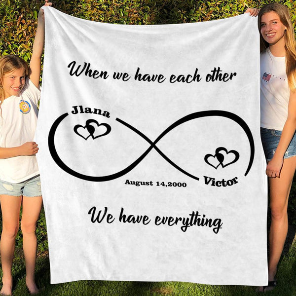 Personalized Infinity Love Name Blanket Custom Blanket