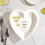 Custom Name Heart Shaped Plate Personalized Ceramics Dinner Plate