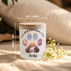 Personalized Dog Silhouette Rainbow Bridge Paw Candle Jar with LED Candle Memorial Gift for Pet Lover