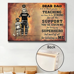Firefighter Dad and Child Custom Canvas Personalized Thank You Art wall decor main image