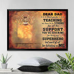 Firefighter Dad and Child Custom Canvas Personalized Thank You Art wall decor display photo