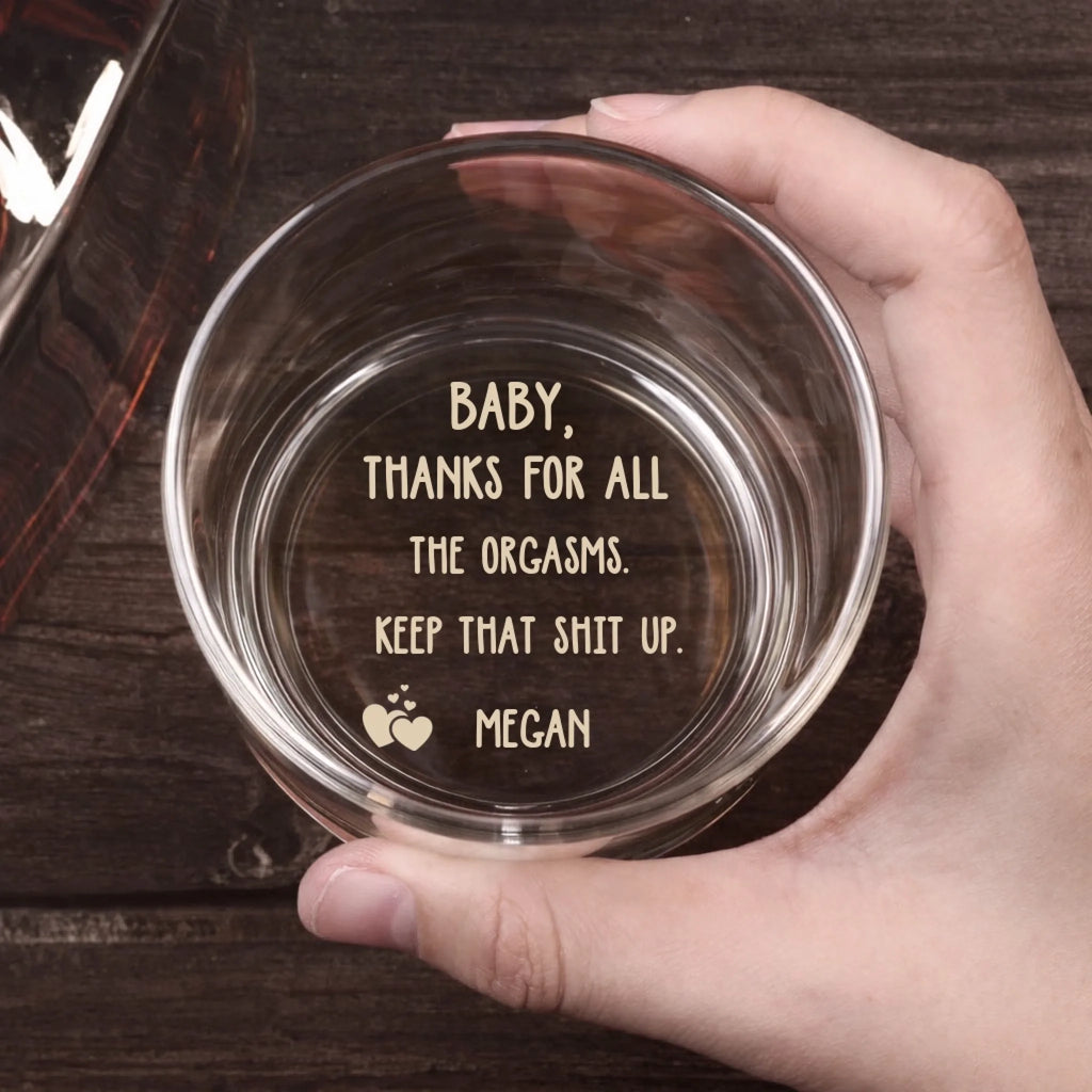 Personalized Name Engraved Whiskey Glass engraved detail