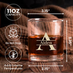 Personalized Name Engraved Whiskey Glass close view